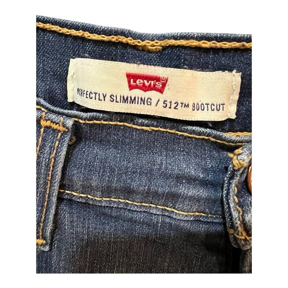Levi's 512 Women’s Perfectly SLIMMING Bootcut 12M Dark Blue Stretch LEVG685 - Picture 4 of 10